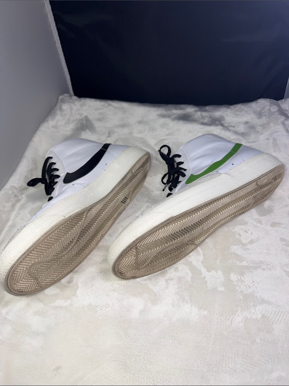 Nike Blazer Mid ’77 Vintage White Black Green High Top Sneakers Size 11.5 - Picture 5 of 7